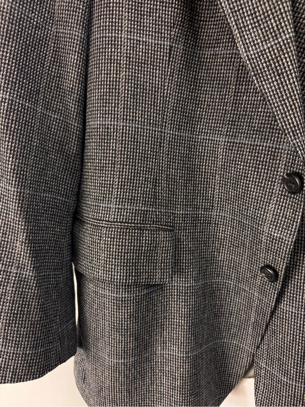 Polo University Club Ralph Lauren 44R Blazer Wool Tweed Gray Blue Windowpane